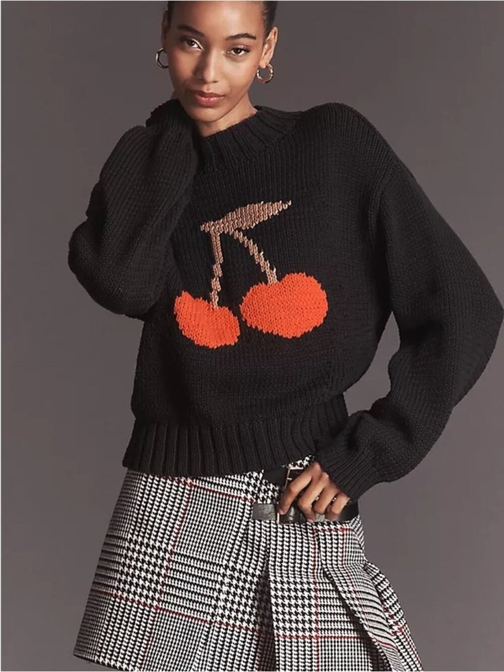 NWT Size XL - The Pippa Icon Mock-Neck Sweater Cherry Print